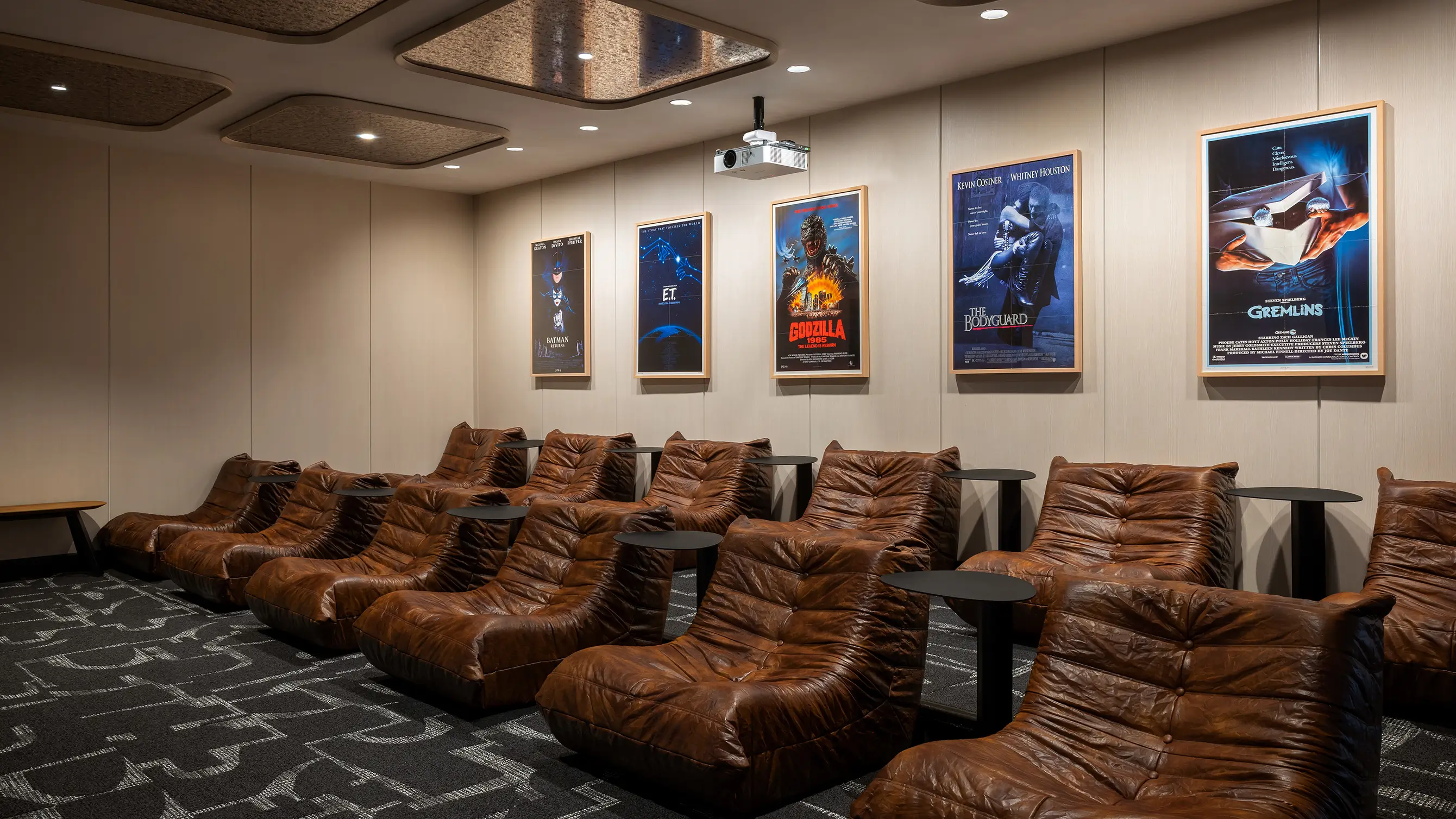 Large brown movie seats