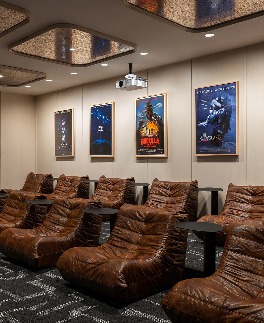 Large brown movie seats