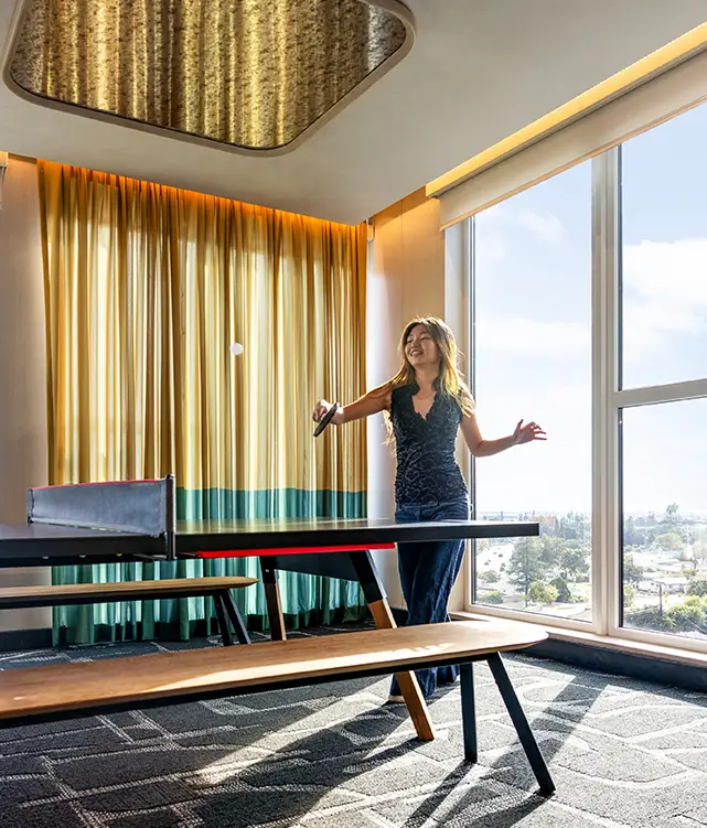 Girl playing table tennis